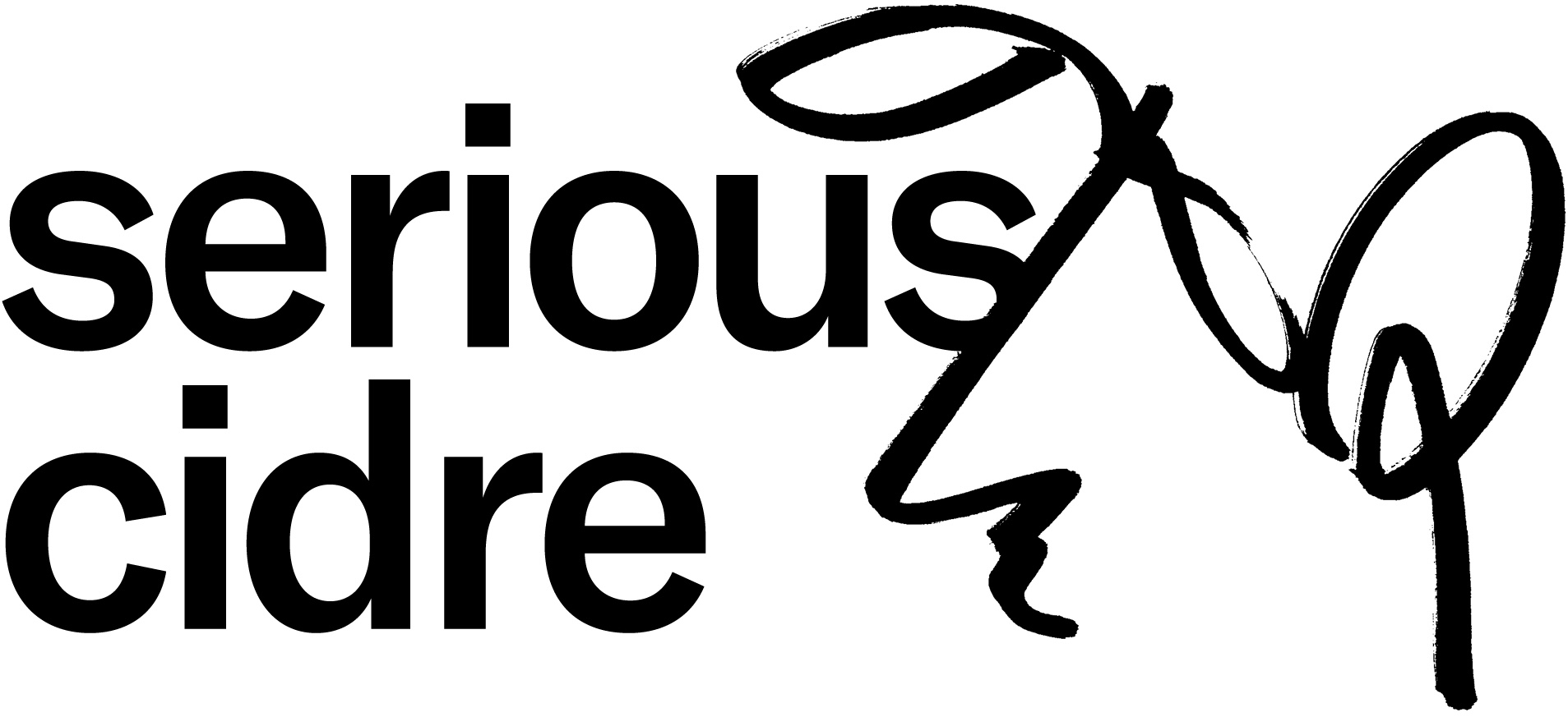 Serious Cidre wordmark, showing a scribbly face and the words Serious Cidre